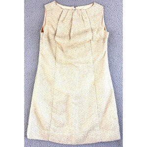 Vintage 60s Vogue Couturier Dress Gold Metallic Rainbow Thread